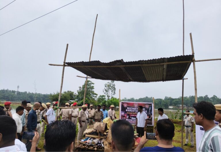 বাঘপাৰাত প্ৰায় ৬ কোটি টকাৰ জব্দকৃত মাদক দ্ৰব্য ধ্বংস, ড্ৰাগছৰ বিৰুদ্ধে জিলা আৰক্ষীৰ বৃহৎ অভিযান।